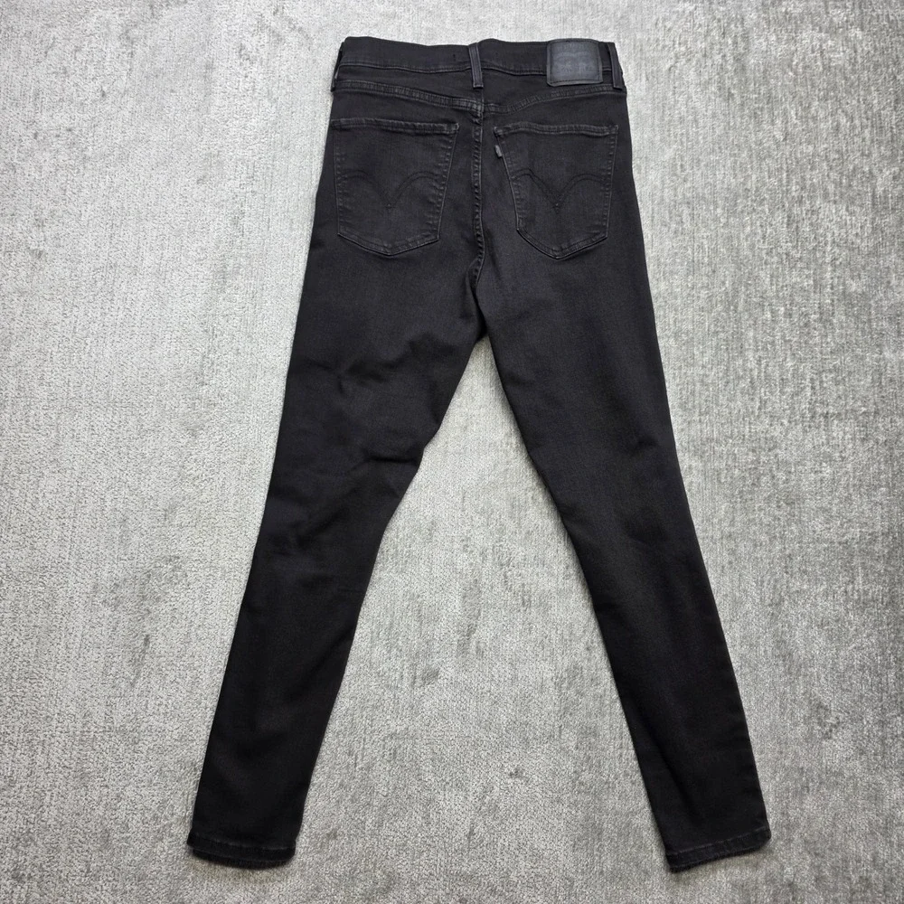 Levi Strauss Mile High Super Skinny Black Distressed Jeans‎ Women Size 30